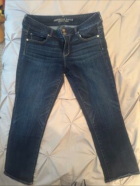 American Eagle Outfitters Deep Indigo Artist Crop Jeans